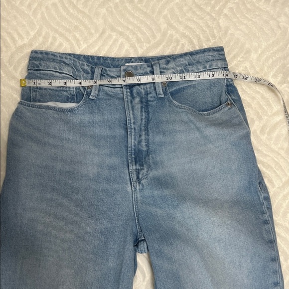 Good American Good Boy High Waist Side Slit Raw Hem Jeans Size 27 - Picture 12 of 16